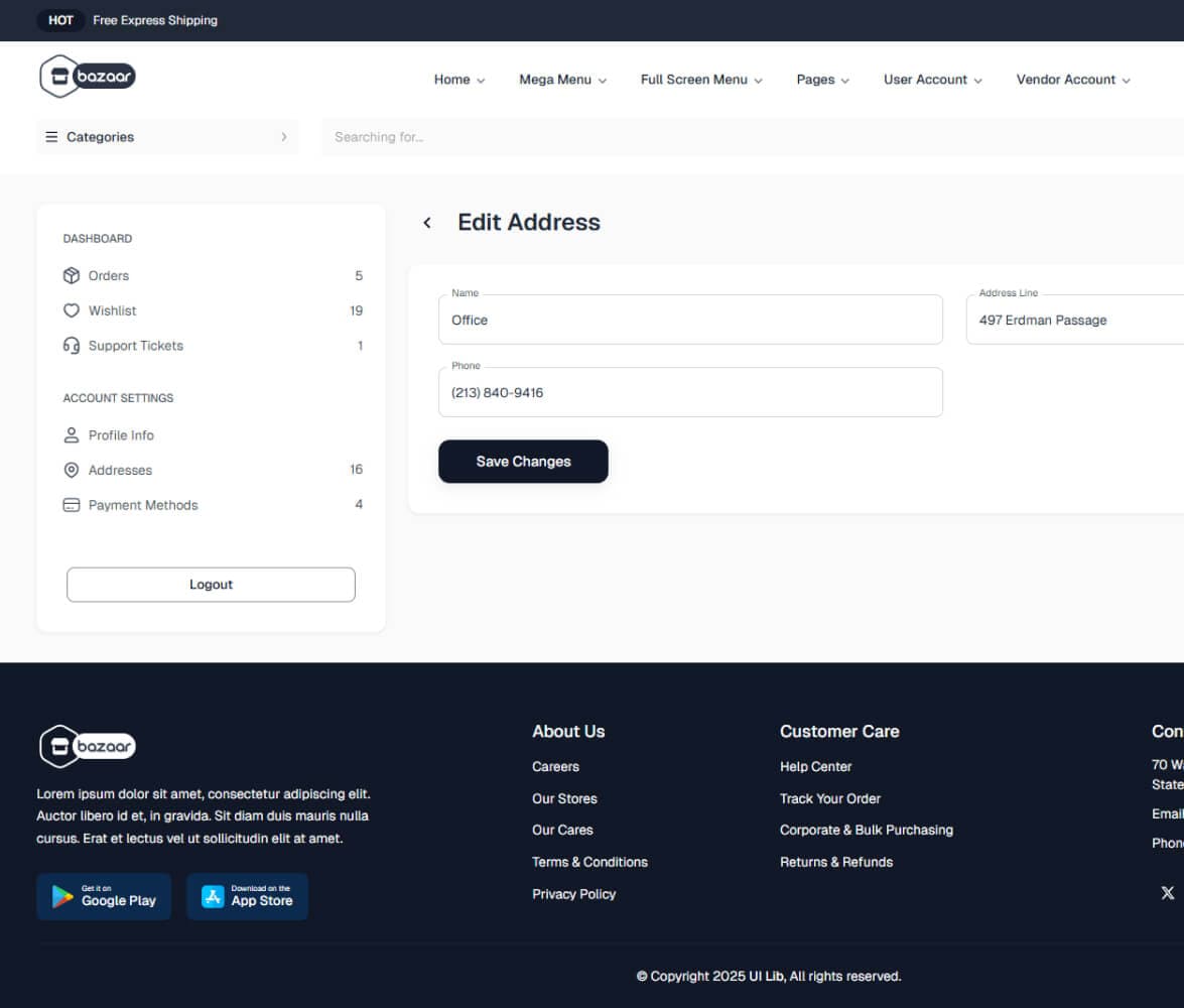 Add Addresses demo preview screenshot